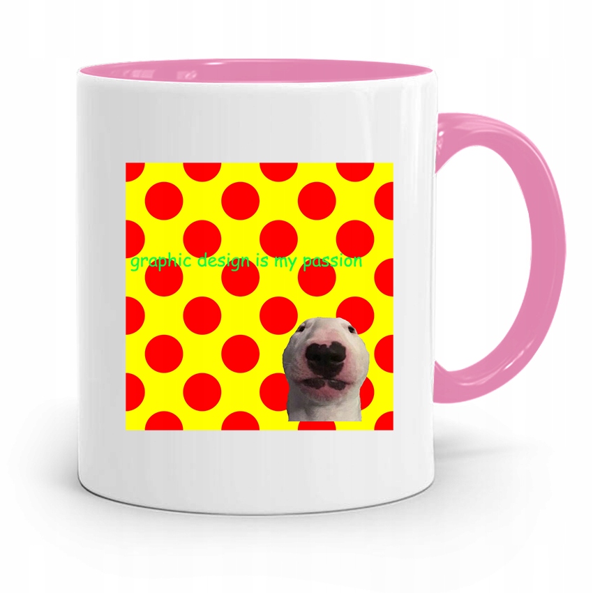 Kubek Różowy Grafika Graphic Design Is My Passion Z Nadrukiem Ze Zdjęciem