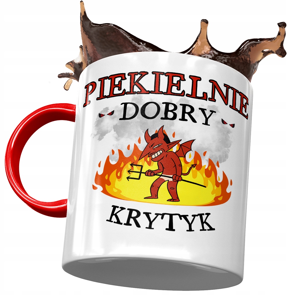 Kubek Czerwony Dla Krytyka Piekielnie Dobry Krytyk Z Nadrukiem Ze Zdjęciem