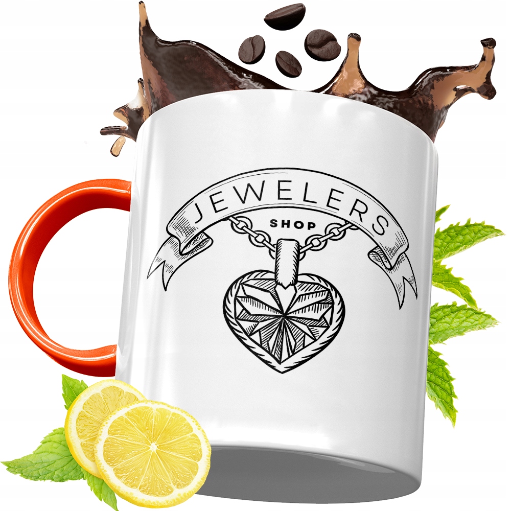 Kubek Pomarańczowy Dla Jubilera Prezent Z Nadrukiem Ze Zdjęciem