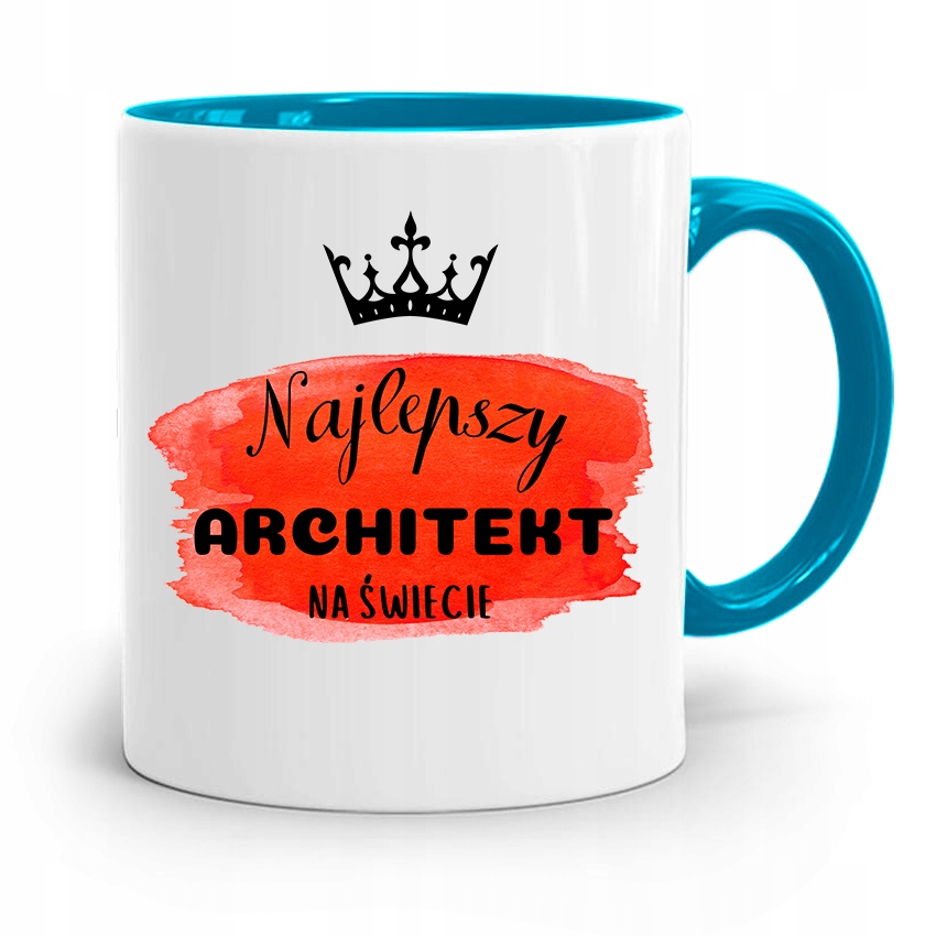 Kubek Błękitny Architekta Najlepszy Na Świecie Z Nadrukiem Ze Zdjęciem