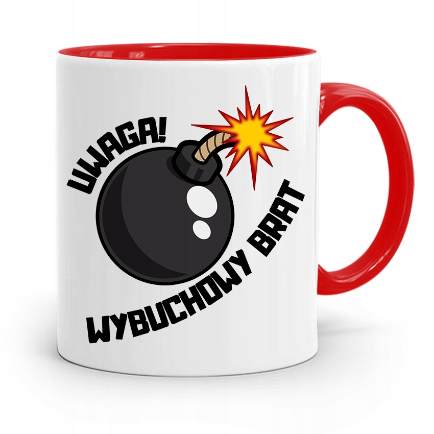 Kubek Czerwony Prezent Dla Brata Wybuchowy Brat Z Nadrukiem Ze Zdjęciem