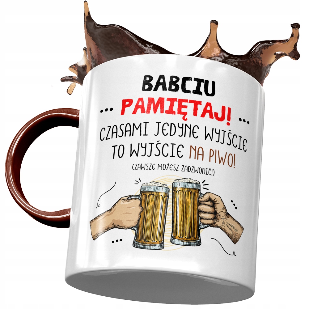 Kubek Bordowy Dla Babci Babuni Na Dzień Babci Z Nadrukiem Ze Zdjęciem