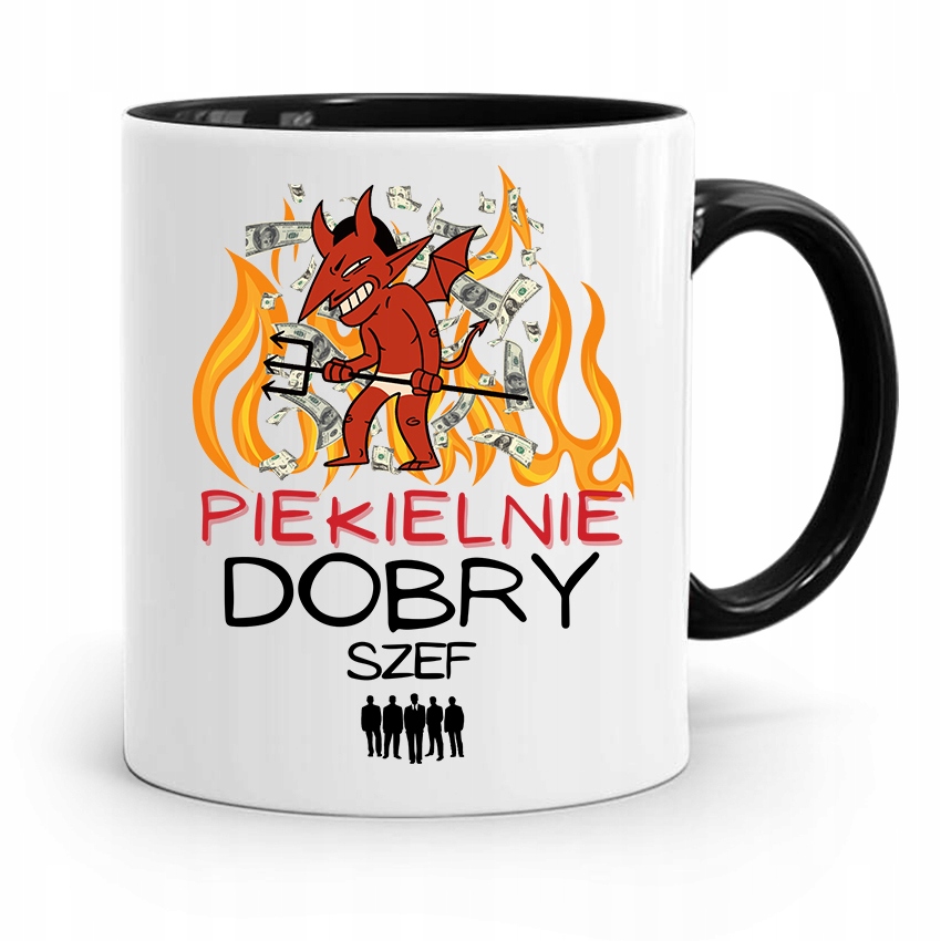 Kubek Czarny Prezent Szefa Piekielnie Dobry Szef Z Nadrukiem Ze Zdjęciem