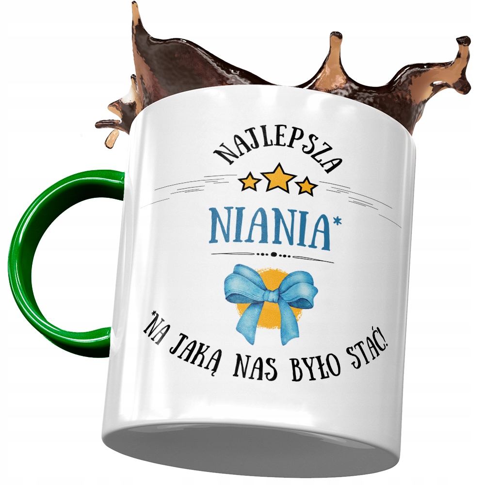 Kubek Zielony Dla Niani Najlepsza Niania Prezent Z Nadrukiem Ze Zdjęciem