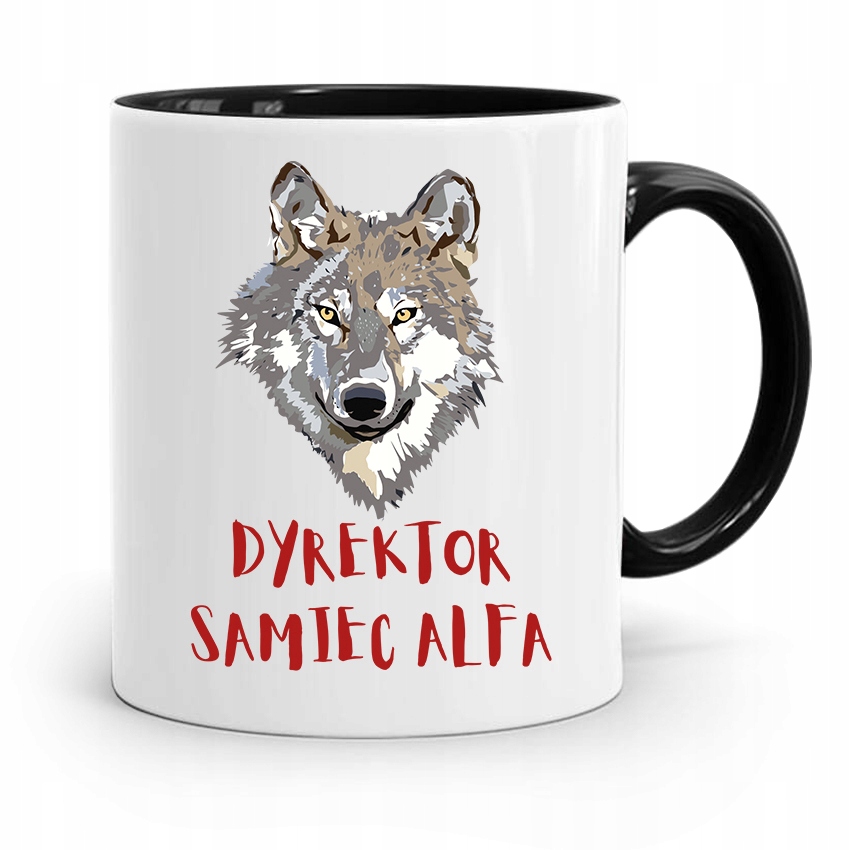 Dla Dyrektora Kubek Czarny Samiec Alfa Prezent Z Nadrukiem Ze Zdjęciem