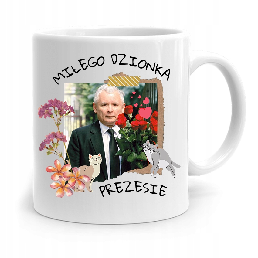 Kubek Śmieszny Prezesa Pis Jarosław Kaczyński Z Nadrukiem Ze Zdjęciem