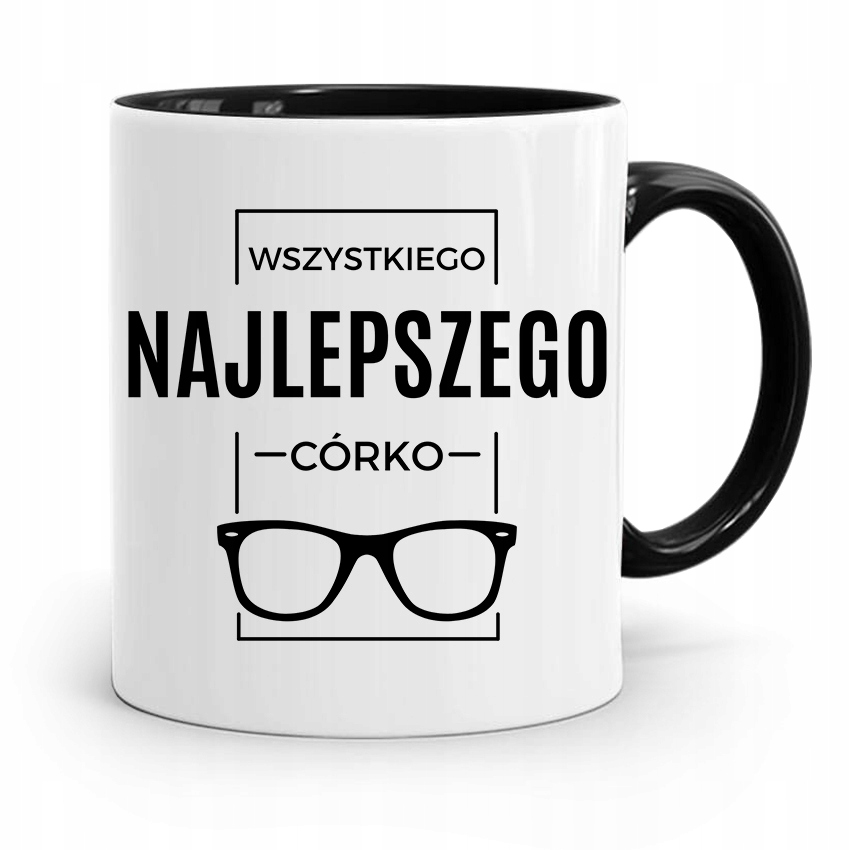 Kubek Czarny Dla Córki Wszystkiego Najlepszego Z Nadrukiem Ze Zdjęciem