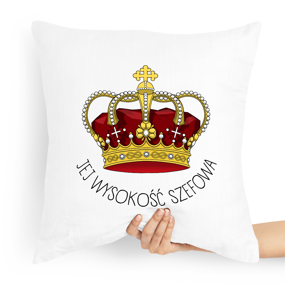 Poduszka Prezent Dla Szefa Jego Wysokość Szefowa Z Nadrukiem Ze Zdjęciem