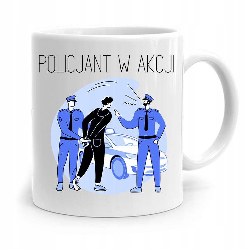 Kubek Prezent Dla Policjanta Policjantki W Akcji Z Nadrukiem Ze Zdjęciem