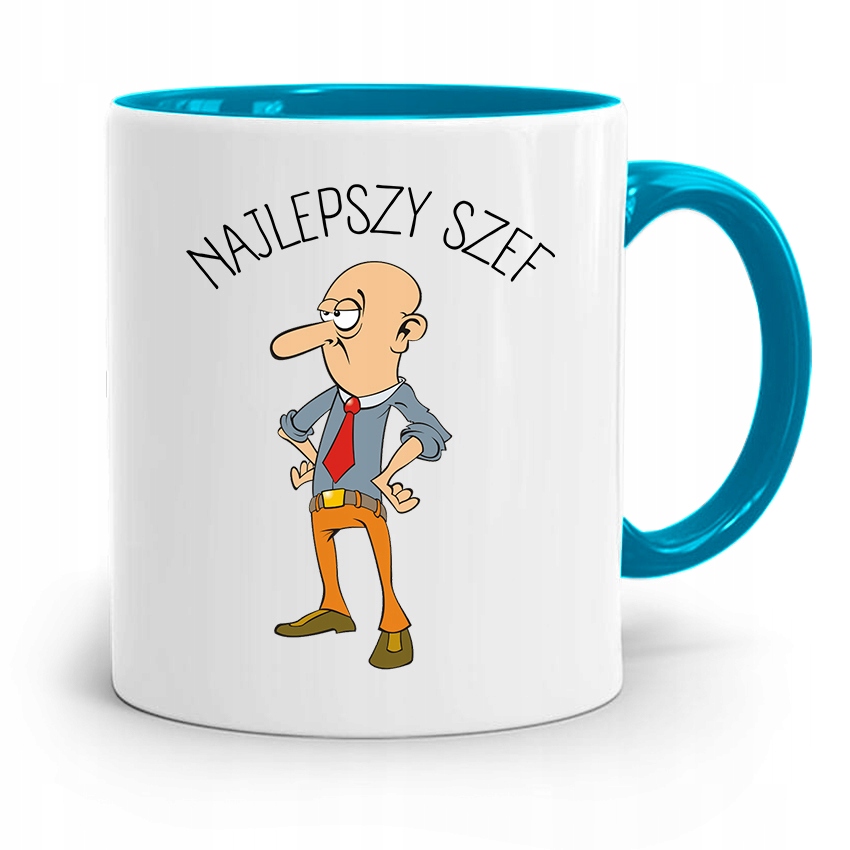 Kubek Błękitny Dla Szefa Najlepszy Szef Prezent Z Nadrukiem Ze Zdjęciem