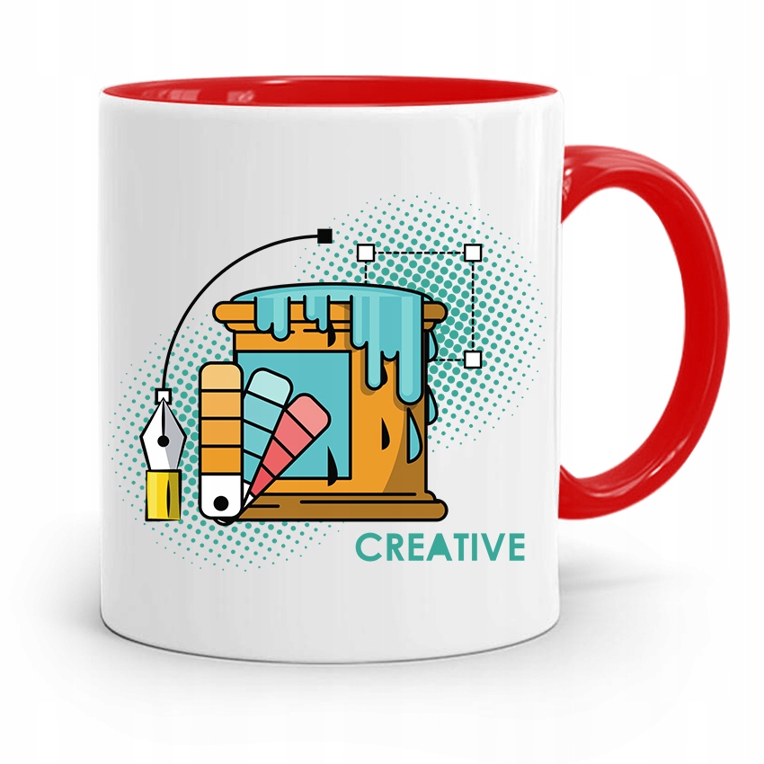 Kubek Czerwony Prezent Dla Grafika Creative Z Nadrukiem Ze Zdjęciem