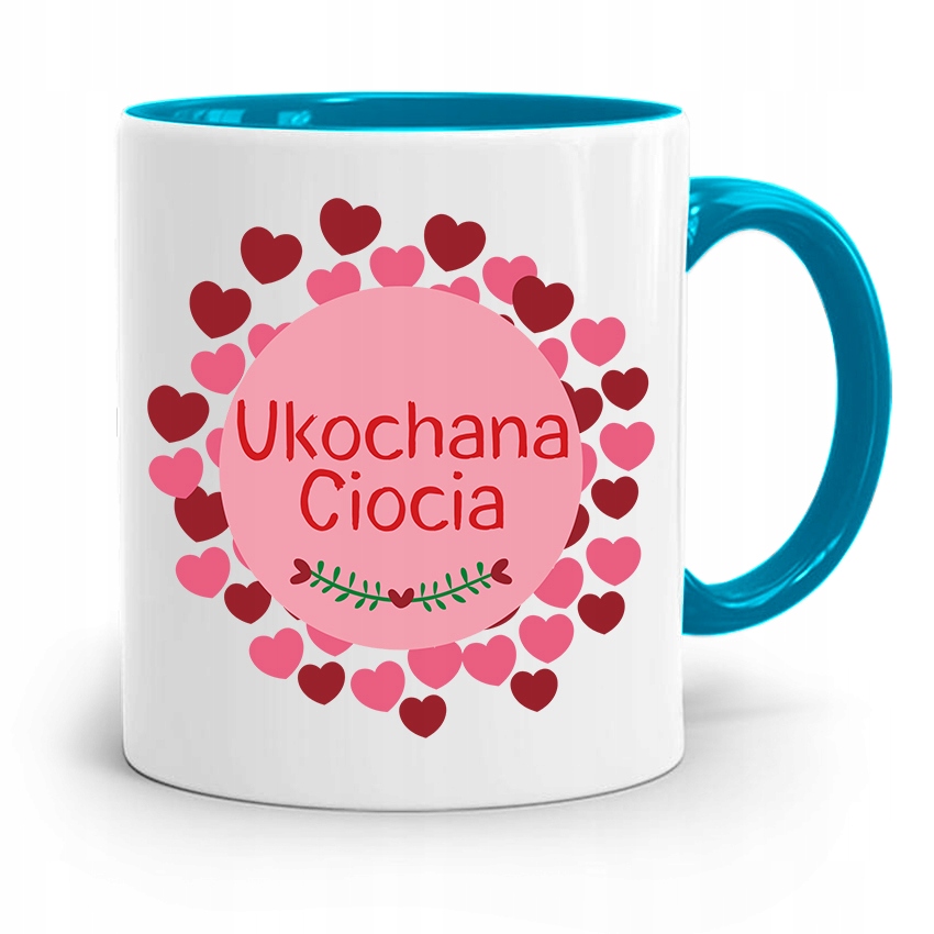 Kubek Błękitny Prezent Dla Cioci Ukochana Ciocia Z Nadrukiem Ze Zdjęciem