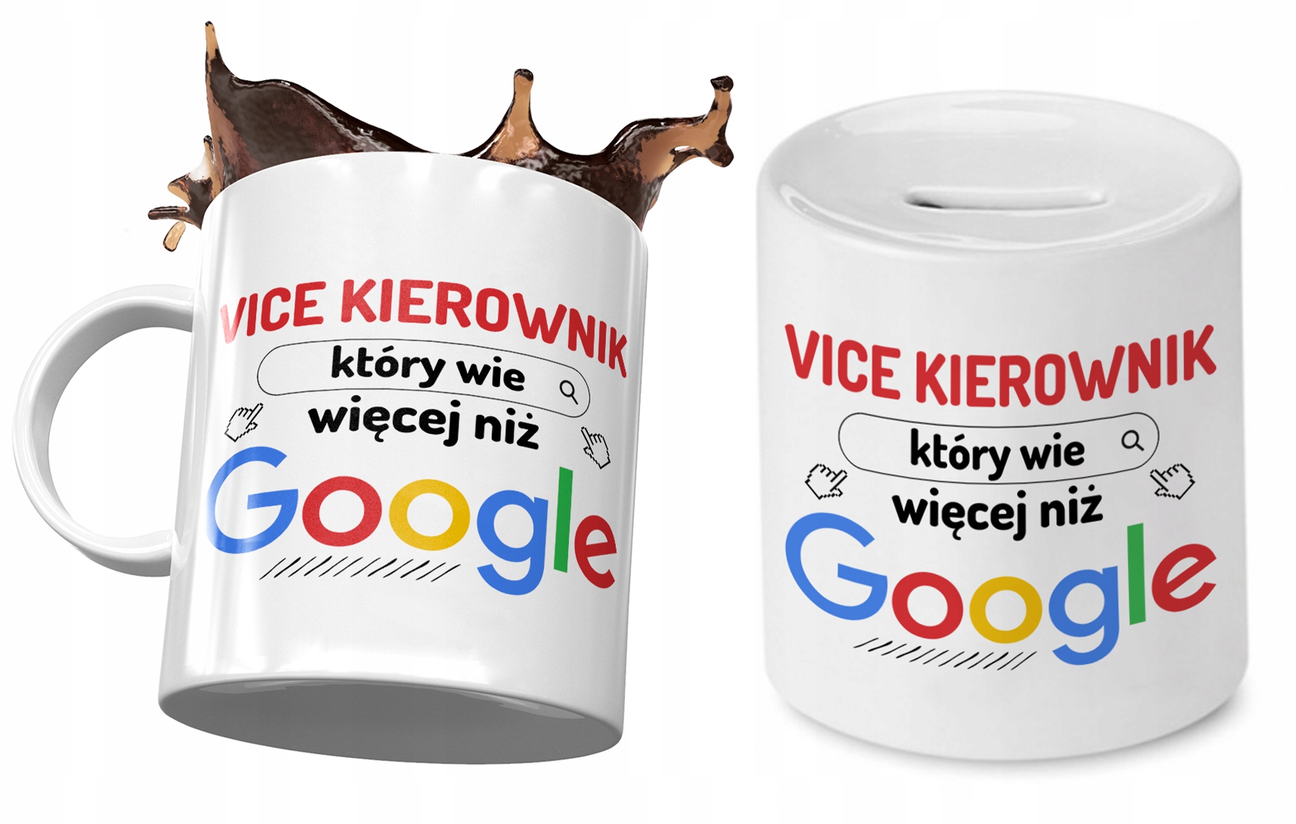 Dla Vice Kierownika Zestaw Kubek + Skarbonka Z Nadrukiem Ze Zdjęciem