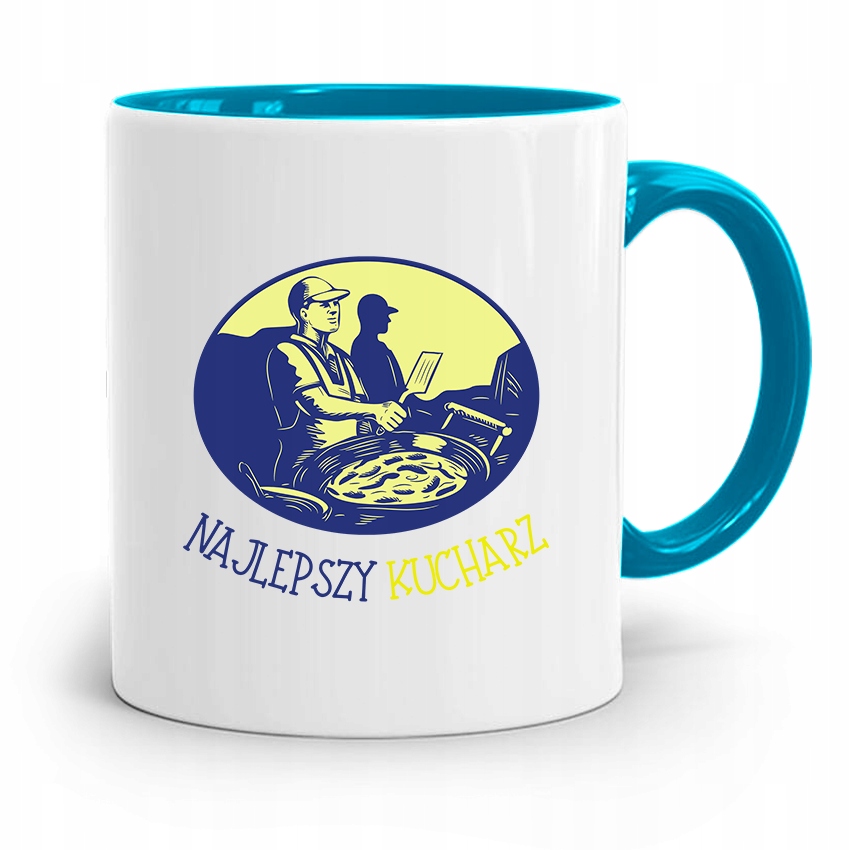 Kubek Błękitny Dla Najlepszego Kucharza Prezent Z Nadrukiem Ze Zdjęciem