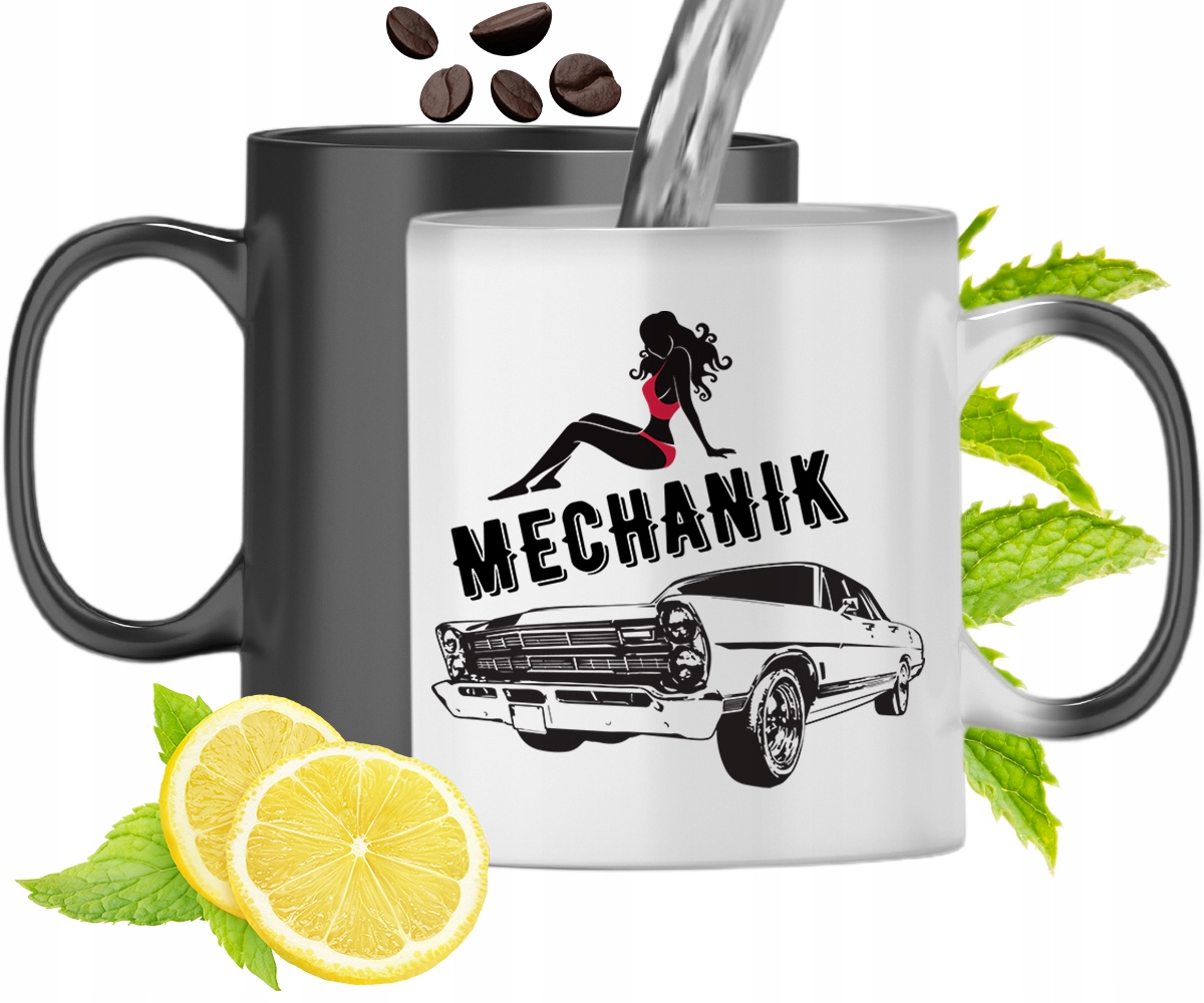 Kubek Magiczny Dla Mechanika Zmieniający Kolor Z Nadrukiem Ze Zdjęciem