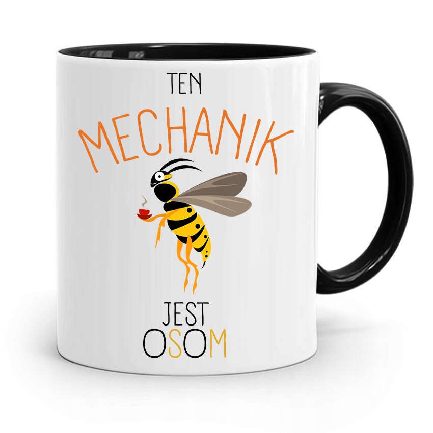 Kubek Czarny Prezent Mechanika Mechanik Jest Osom Z Nadrukiem Ze Zdjęciem