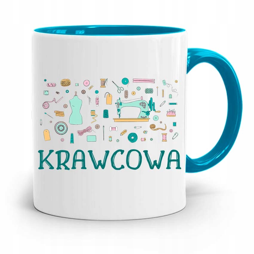 Kubek Błękitny Dla Krawcowej Krawca Krawcowa Z Nadrukiem Ze Zdjęciem