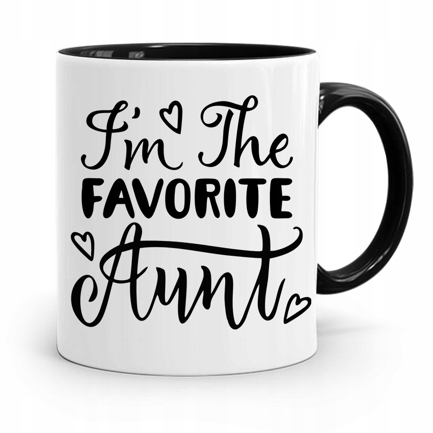 Kubek Czarny Prezent Dla Cioci Im The Favorite Z Nadrukiem Ze Zdjęciem