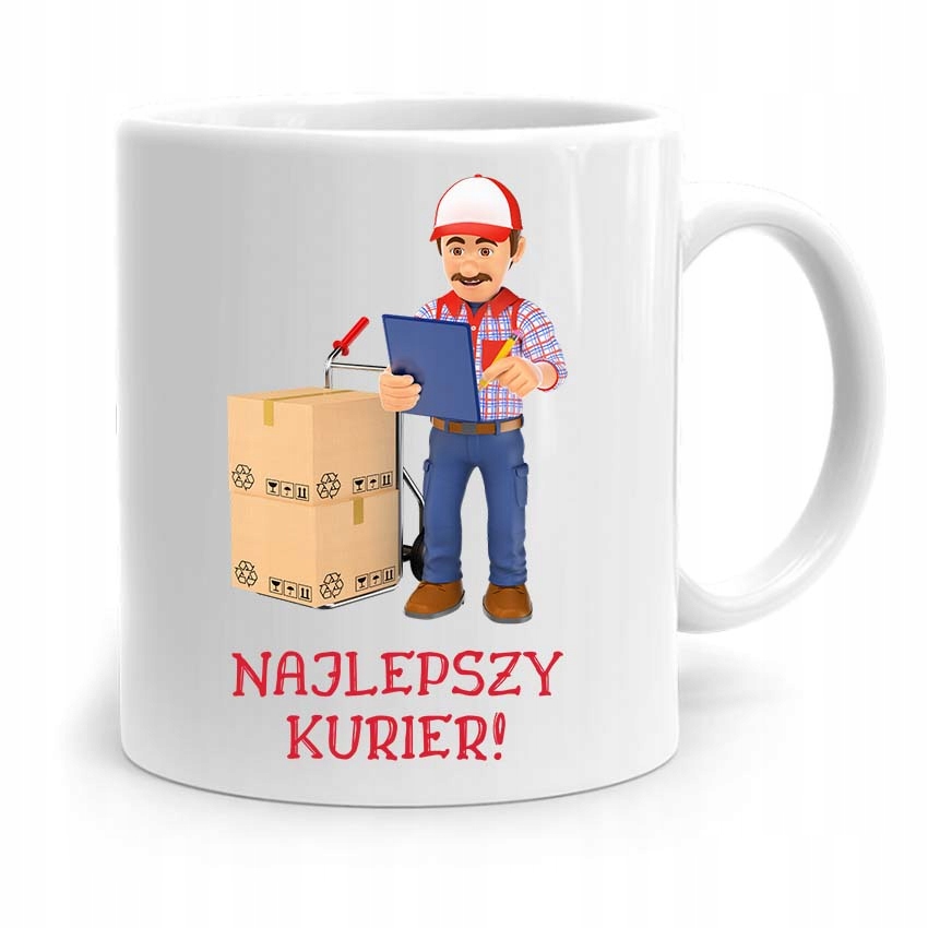 Kubek Prezent Dla Kuriera Najlepszy Kurier! Z Nadrukiem Ze Zdjęciem