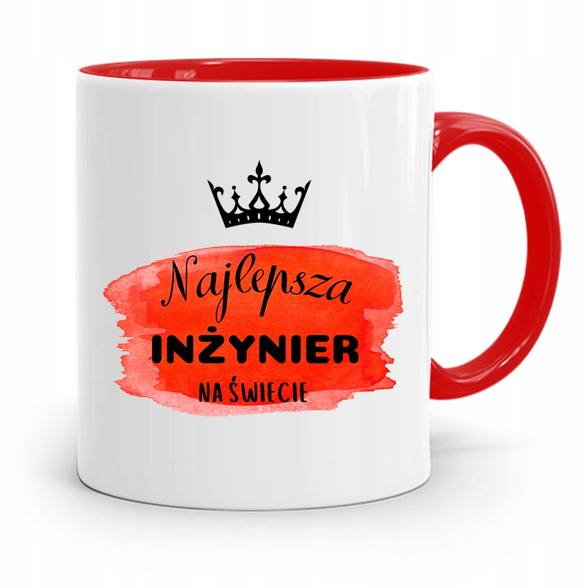 Dla Inżyniera Kubek Czerwony Prezent Z Nadrukiem Ze Zdjęciem