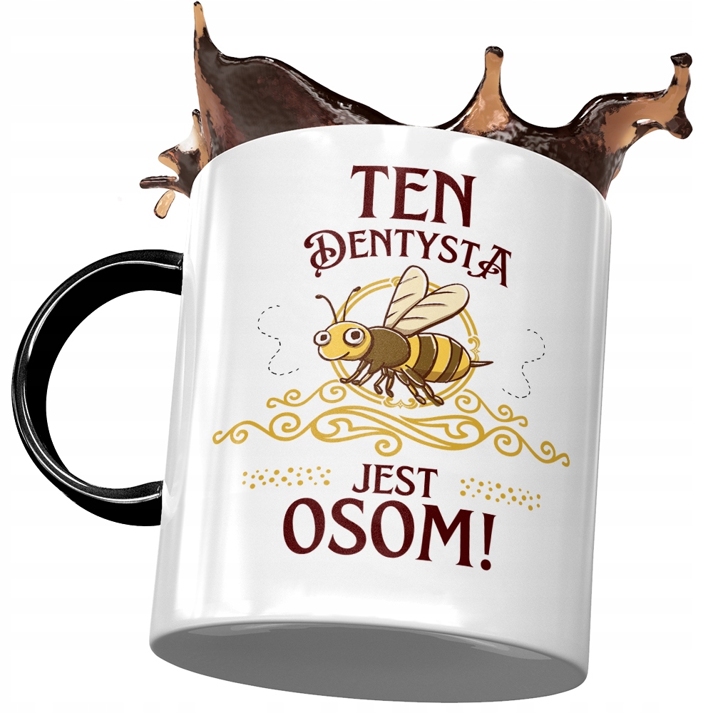 Kubek Czarny Dla Dentysty Jest Osom Na Prezent Z Nadrukiem Ze Zdjęciem