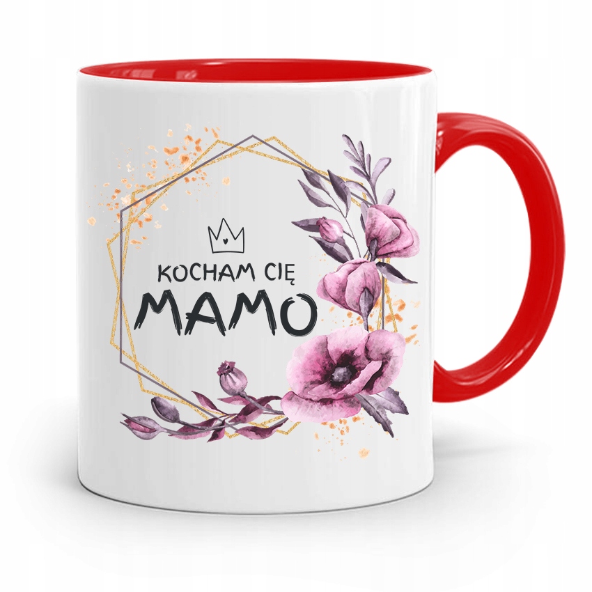 Kubek Czerwony Prezent Dla Mamy Kocham Cię Mamo Z Nadrukiem Ze Zdjęciem