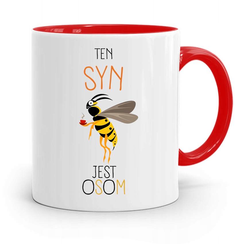 Kubek Czerwony Prezent Dla Syna Ten Syn Jest Osom Z Nadrukiem Ze Zdjęciem