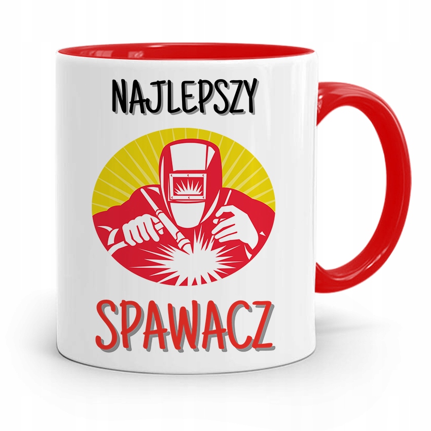 Kubek Czerwony Prezent Spawacza Najlepszy Spawacz Z Nadrukiem Ze Zdjęciem