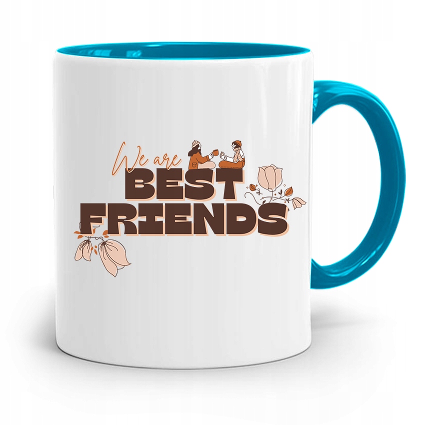 Kubek Błękitny Dla Przyjaciel Najlepszy Przyjaciel Z Nadrukiem Ze Zdjęciem