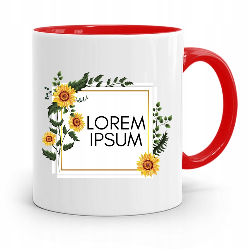 Kubek Czerwony Prezent Dla Grafika Lorem Ipsum Z Nadrukiem Ze Zdjęciem