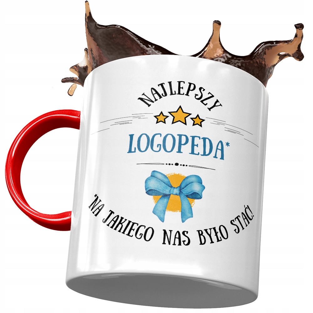 Kubek Czerwony Dla Logopedy Najlepszy Logopeda Z Nadrukiem Ze Zdjęciem