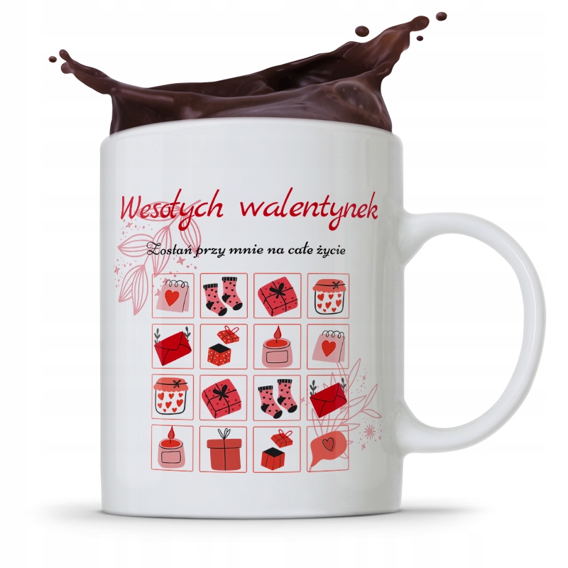 Kubek Prezent Na Walentynki Wesołych Walentynek Z Nadrukiem Ze Zdjęciem