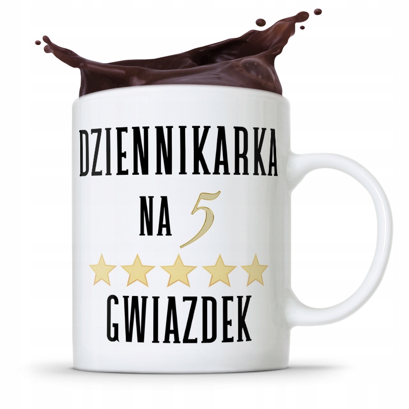 Kubek Dziennikarza Reportera Na 5 Gwiazdek Z Nadrukiem Ze Zdjęciem