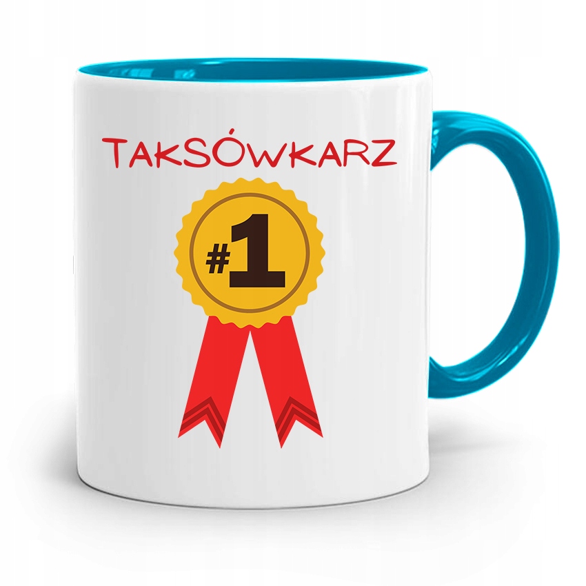 Kubek Błękitny Dla Taksówkarza Numer Jeden Prezent Z Nadrukiem Ze Zdjęciem