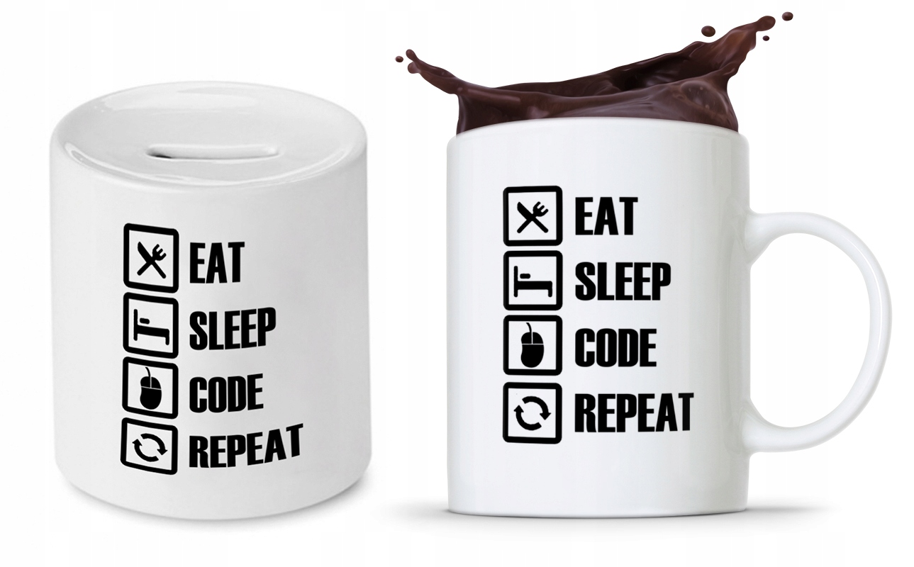 Zestaw Dla Informatyka Prezent Kubek + Skarbonka Z Nadrukiem Ze Zdjęciem