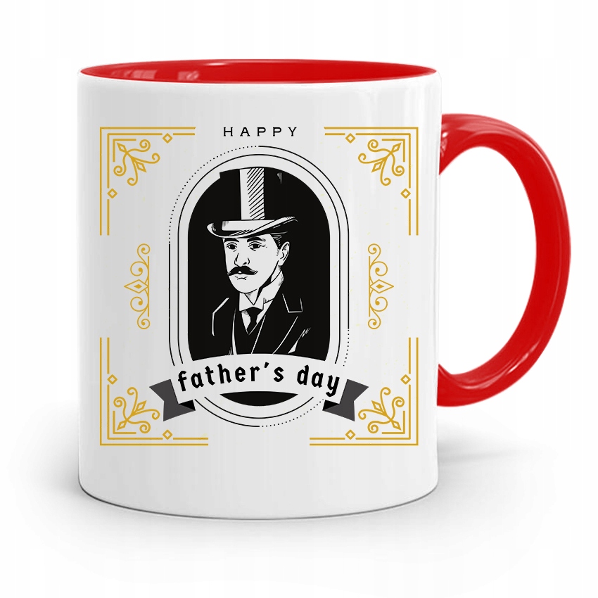 Kubek Czerwony Dla Taty Ojca Happy Fathers Day Z Nadrukiem Ze Zdjęciem