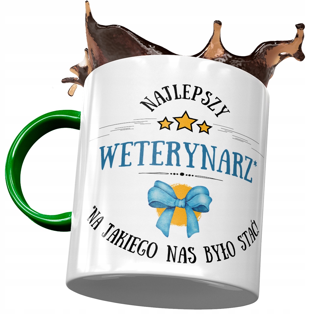 Kubek Zielony Weterynarza Najlepszy Weterynarz Z Nadrukiem Ze Zdjęciem