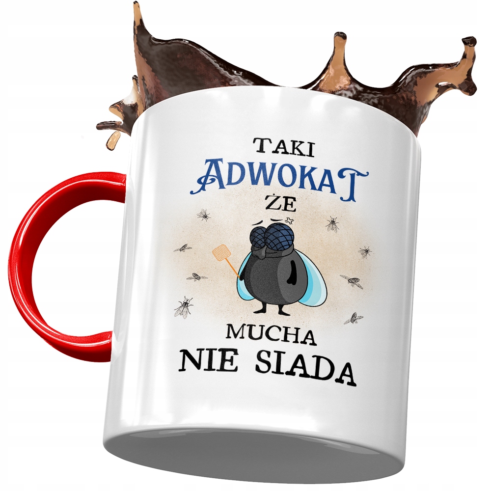 Kubek Czerwony Dla Adwokata Że Mucha Nie Siada Z Nadrukiem Ze Zdjęciem