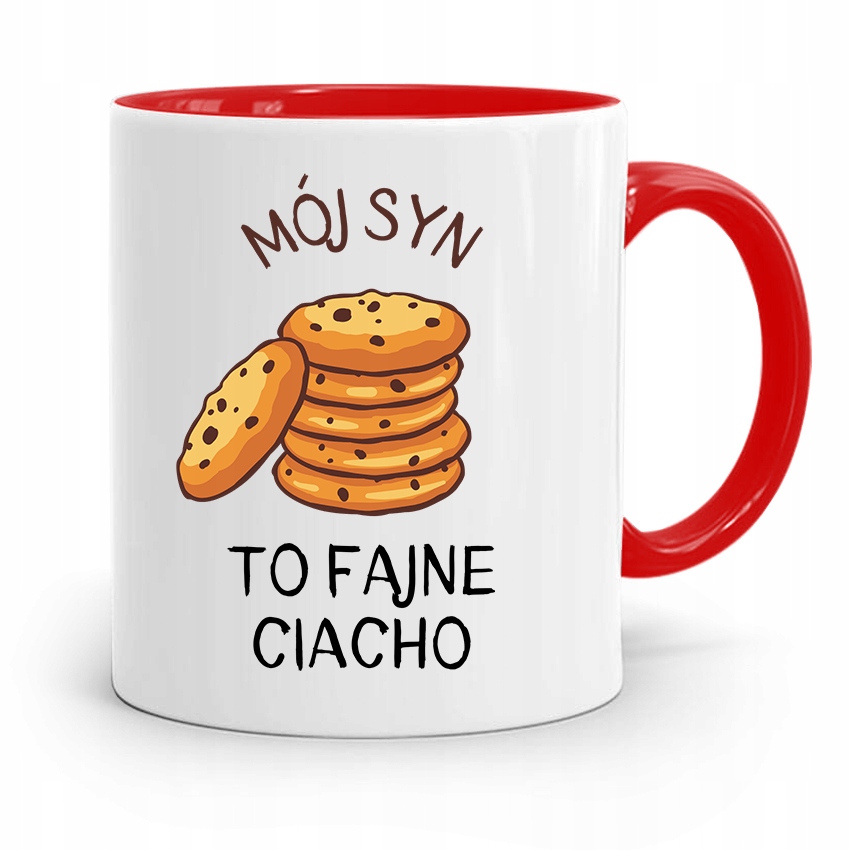Kubek Czerwony Prezent Dla Syna To Fajne Ciacho Z Nadrukiem Ze Zdjęciem