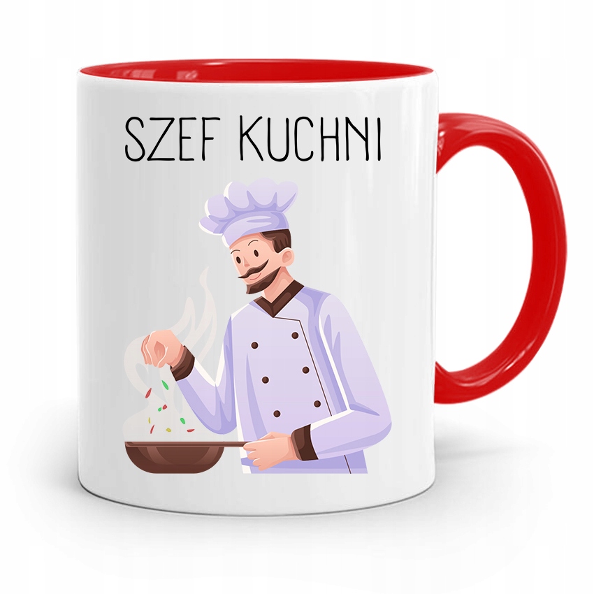 Kubek Czerwony Dla Kucharza Kucharki Szef Kuchni Z Nadrukiem Ze Zdjęciem