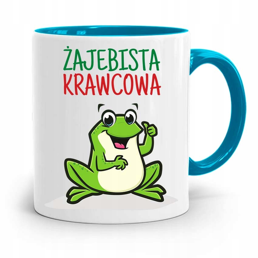 Kubek Błękitny Krawcowej Krawca Żajebista Krawcowa Z Nadrukiem Ze Zdjęciem