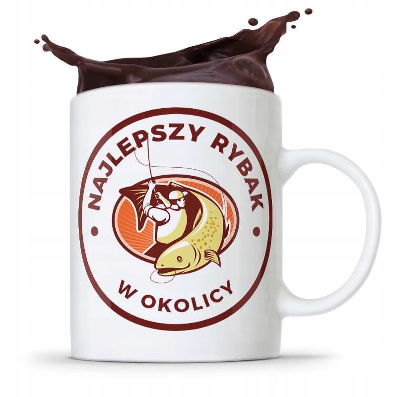 Kubek Prezent Wędkarza Najlepszy Rybak W Okolicy Z Nadrukiem Ze Zdjęciem