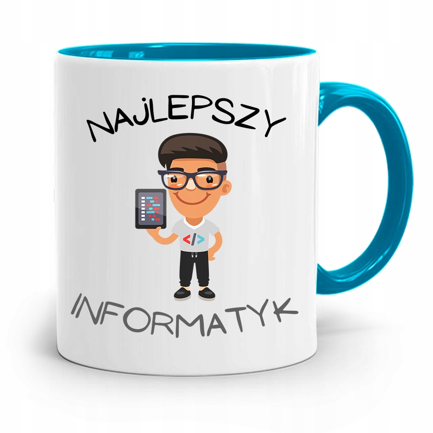 Kubek Błękitny Informatyka Najlepszy Informatyk Z Nadrukiem Ze Zdjęciem