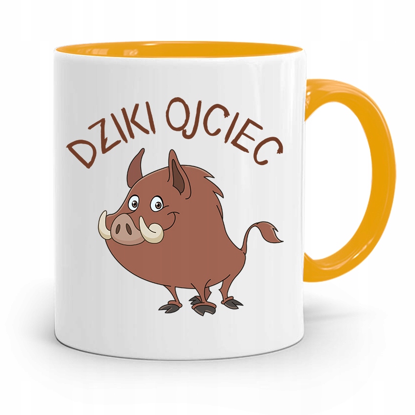 Kubek Żółty Dzień Ojca Dla Taty Dziki Ojciec Z Nadrukiem Ze Zdjęciem