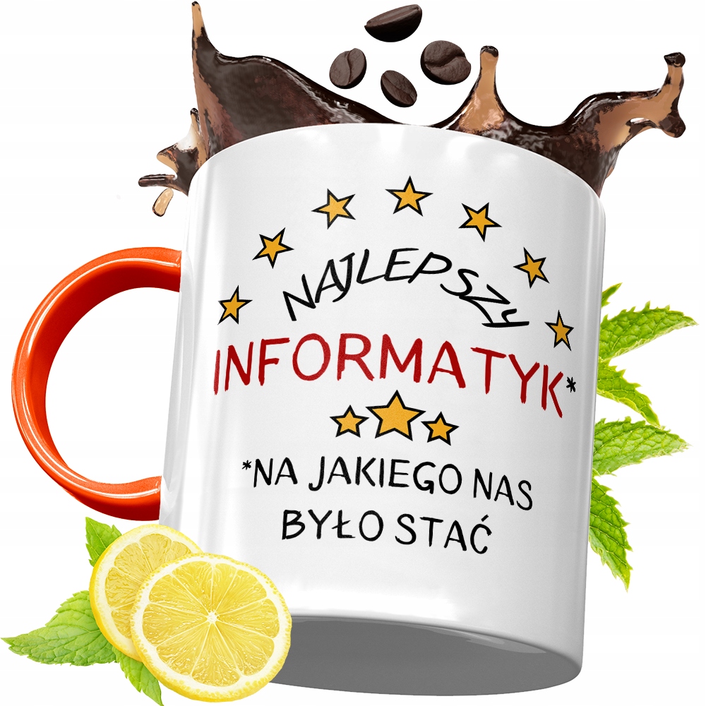 Kubek Pomarańczowy Dla Informatyka Programisty Z Nadrukiem Ze Zdjęciem