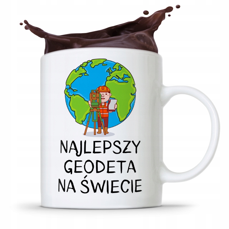 Kubek Prezent Dla Geodety Najlepszy Na Świecie Z Nadrukiem Ze Zdjęciem