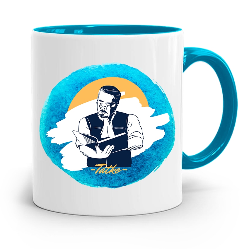 Kubek Błękitny Prezent Dla Taty Ojca Tatko Z Nadrukiem Ze Zdjęciem