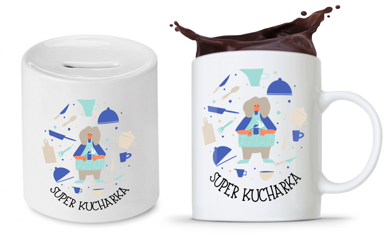 Zestaw Dla Kucharza Prezent Kubek + Skarbonka Z Nadrukiem Ze Zdjęciem