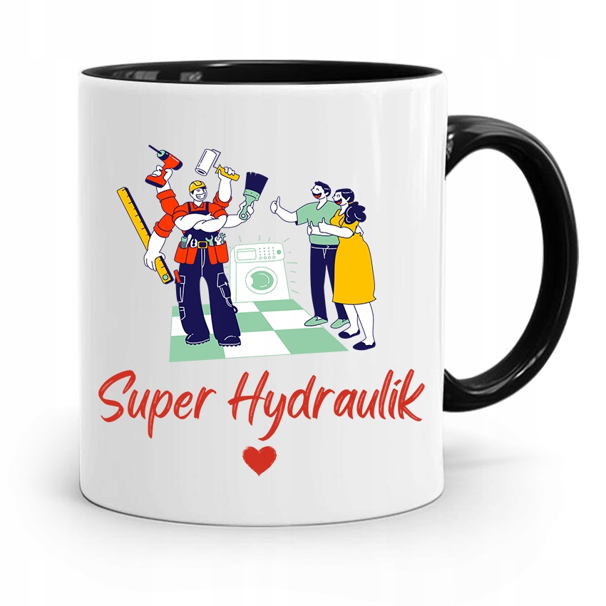 Kubek Czarny Prezent Dla Hydraulika Super Z Nadrukiem Ze Zdjęciem