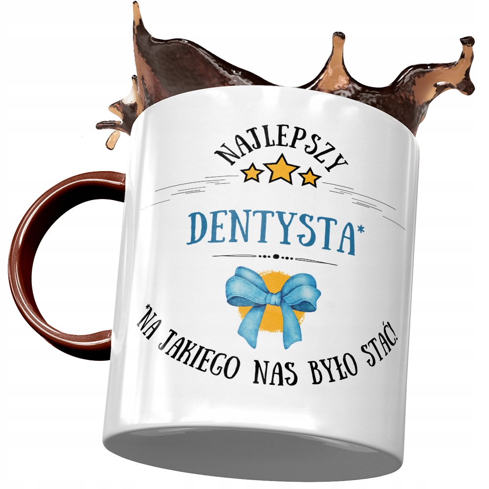 Kubek Bordowy Dla Dentysty Najlepszy Dentysta Z Nadrukiem Ze Zdjęciem